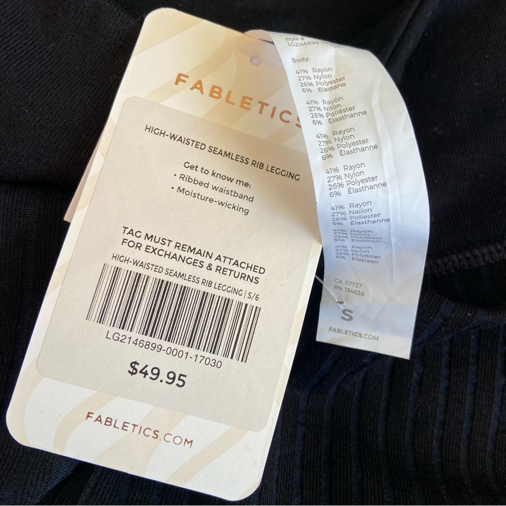 Fabletics High-Waisted Seamless Ribbed Legging Black - Picture 8 of 11